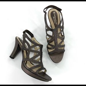 Naturalizer Danya Strappy Dress Sandals Black Metallic Size 8N